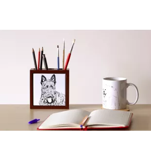 Scottish terrier, Aberdeen Terrier, Scottie, Aberdeenie - pen holder with a dog, desk organizer with a print, personalized desk decoration from the Art-Dog brand.