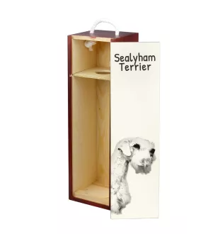 Sealyham Terrier - boîte à vin avec chien, boîte à alcool avec graphisme, boîte cadeau personnalisée de la marque Art-Dog