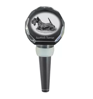 Terrier écossais, Scottish terrier - Bouchon de bouteille en cristal, bouchon de vin unique avec photo, cadeau personnalisé pour sommelier par la marque Art-Dog