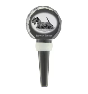 Terrier écossais, Scottish terrier - Bouchon de bouteille en cristal, bouchon de vin unique avec photo, cadeau personnalisé pour sommelier par la marque Art-Dog