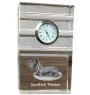 Scottish terrier, Aberdeen Terrier, Scottie, Aberdeenie - glass clock with a photo, photo of a dog in crystal, personalized standing office clock by Art-Dog brand