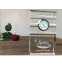 Schottischer Terrier, Scottish terrier - Glasuhr mit Foto, Foto eines Hundes im Kristall, personalisierte Tischuhr für das Büro der Marke Art-Dog