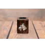 Scottish terrier, Aberdeen Terrier, Scottie, Aberdeenie I - wooden candle holder with a dog, a unique souvenir after losing a dog, a handicraft from the Art-Dog brand