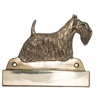 Scottish terrier, Aberdeen Terrier, Scottie, Aberdeenie - address plaque with a dog, brass nameplate, personalized door sign with the brand name Art-Dog