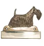 Terrier écossais, Scottish terrier - plaque d'adresse avec chien, plaque de nom en laiton, plaque de porte personnalisée avec le nom de la marque Art-Dog