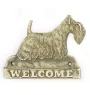 Schottischer Terrier, Scottish terrier - Türschild mit Hund, messingfarbenes Willkommensschild, einzigartiges Schild mit der Aufschrift Welcome von der Marke Art-Dog