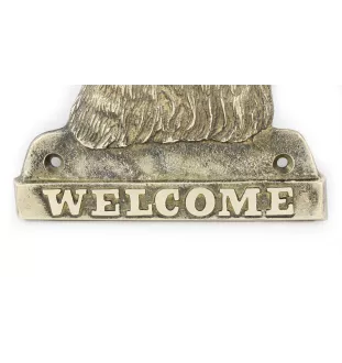 Schottischer Terrier, Scottish terrier - Türschild mit Hund, messingfarbenes Willkommensschild, einzigartiges Schild mit der Aufschrift Welcome von der Marke Art-Dog