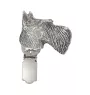 Terrier écossais, Scottish terrier - broche avec pince, support pour numéro de départ, épingle argentée pour exposition de chiens de la marque Art-Dog