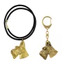 Scottish terrier, Aberdeen Terrier, Scottie, Aberdeenie I - keychain and necklace with a dog in a box, high-quality gold-plated product, Art-Dog brand