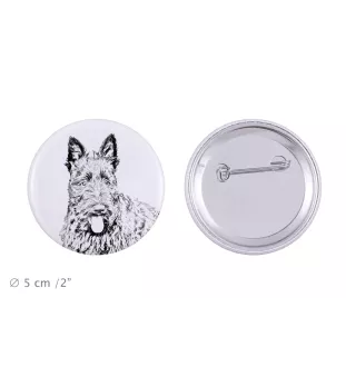 Schottischer Terrier, Scottish terrier - Anstecknadel mit Ihrem Hund, fügen Sie Ihr eigenes Foto hinzu, Marke Art-Dog