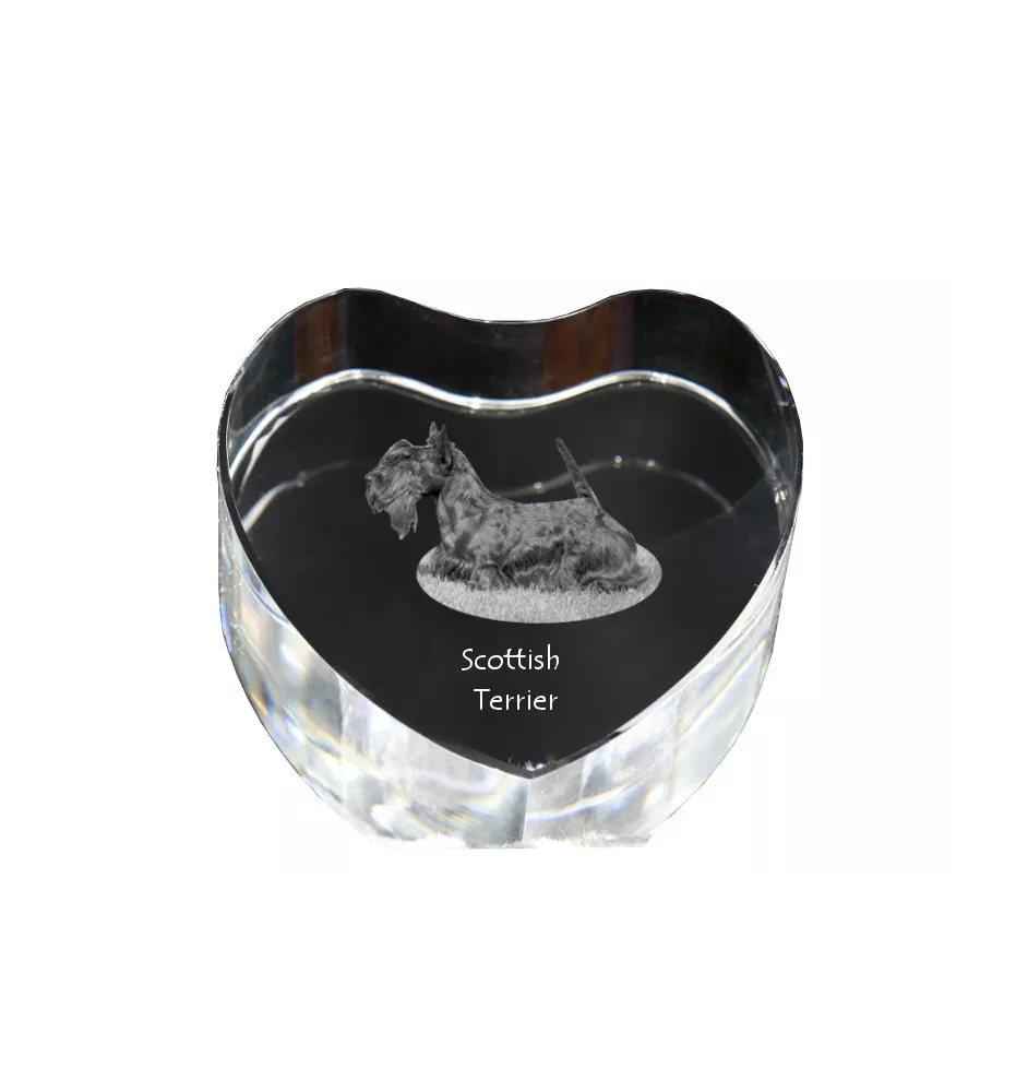 Terier szkocki serce kryształowe z psem Art-Dog