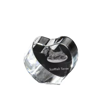 Scottish terrier, Aberdeen Terrier, Scottie, Aberdeenie - a photo of a dog in crystal, crystal heart, unique photo frame from the Art-Dog brand