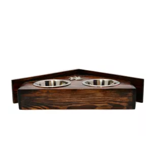 Terrier écossais, Scottish terrier I - support en bois avec des bols pour chien, bols pour chien décoratifs, cadeau pour l'adoption d'un chien de la marque Art-Dog