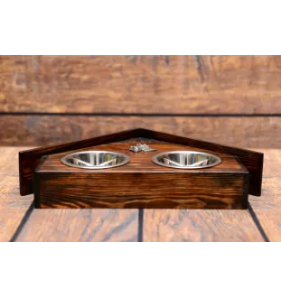 Schottischer Terrier, Scottish terrier I - Holzständer mit Schalen für Hunde, dekorative Hundeschalen, Geschenk zur Adoption eines Hundes von der Marke Art-Dog