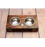 Scottish terrier, Aberdeen Terrier, Scottie, Aberdeenie I - wooden stand with bowls for a dog, steel dog bowls, a gift for adopting a dog from the Art-Dog brand
