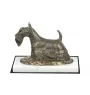 Scottish terrier, Aberdeen Terrier, Scottie, Aberdeenie - dog figurine, statue on white marble, trophy for Art-Dog dog show exhibition