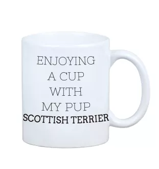 Scottish terrier, Aberdeen Terrier, Scottie, Aberdeenie - cup with a geometric dog image and the inscription Art-Dog