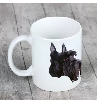 Scottish terrier, Aberdeen Terrier, Scottie, Aberdeenie - cup with a geometric dog image and the inscription Art-Dog