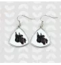 Scottish terrier, Aberdeen Terrier, Scottie, Aberdeenie - earrings with a picture and the inscription geometric dog Art-Dog