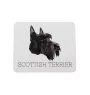 Schottischer Terrier, Scottish terrier - geometrisches Mauspad mit Bild und Aufschrift von Art-Dog
