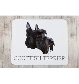 Scottish terrier, Aberdeen Terrier, Scottie, Aberdeenie - geometric mouse pad with a picture and text by Art-Dog