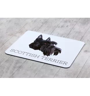 Scottish terrier, Aberdeen Terrier, Scottie, Aberdeenie - geometric mouse pad with a picture and text by Art-Dog