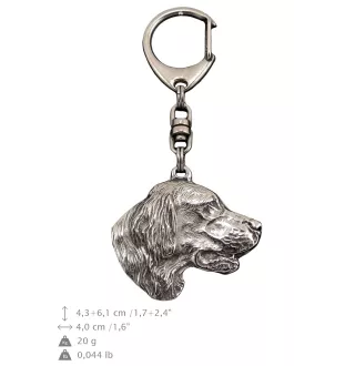 Setter anglais, Setter laverack - Porte-clés argenté avec chien, décoration de sac à main, pendentif de sac à dos par la marque Art-Dog