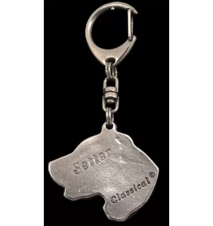 English setter, Lawerack, Laverack - Silver-plated key ring with dog, handbag decoration, backpack pendant by Art-Dog brand