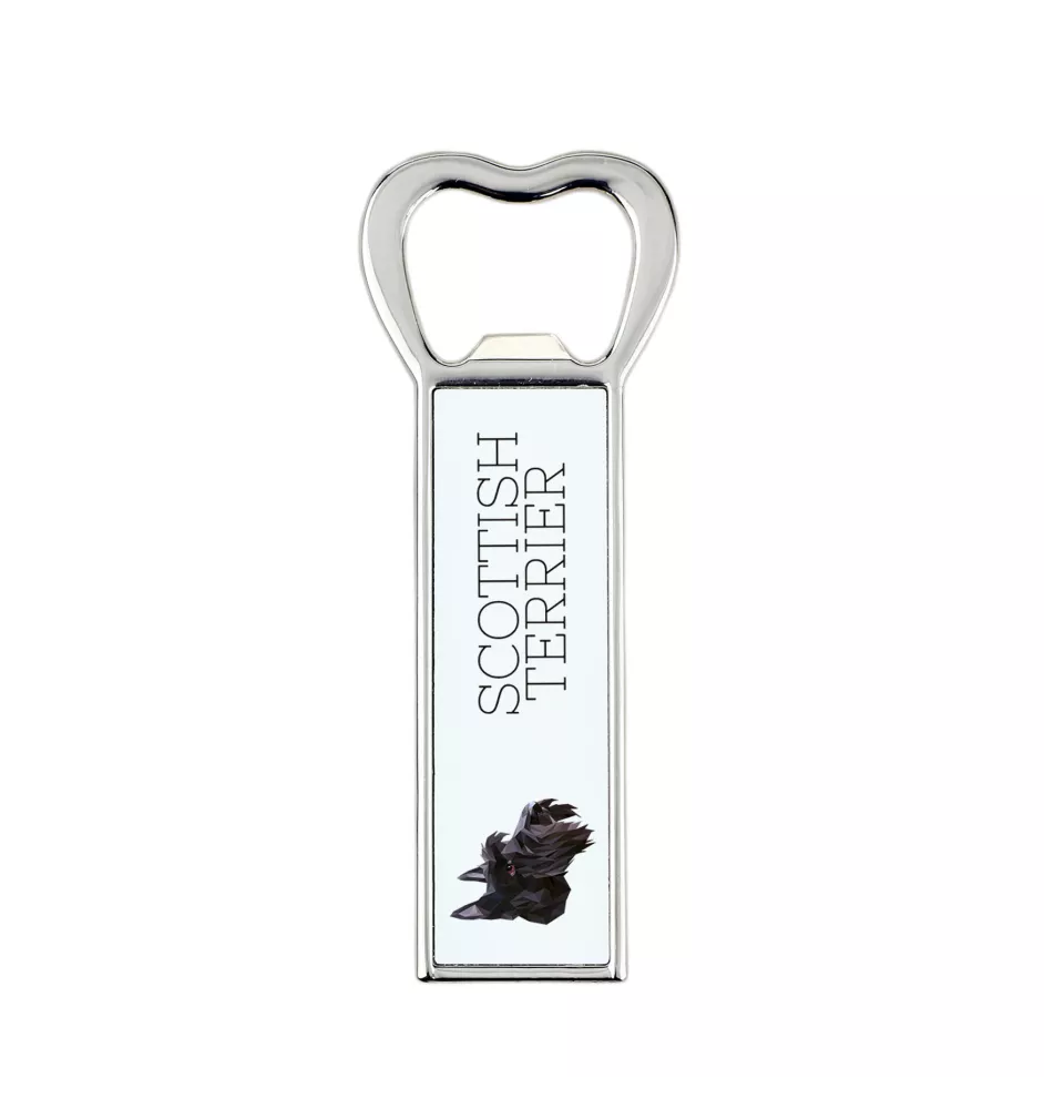 Terrier écossais, Scottish terrier - ouvre-bouteille avec une image et une inscription pour la bière Art-Dog