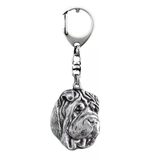 Shar Pei - Versilberter Schlüsselanhänger mit Hund, Handtaschen-Dekoration, Rucksack-Anhänger der Marke Art-Dog