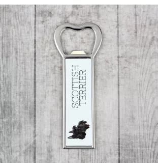 Terrier écossais, Scottish terrier - ouvre-bouteille avec une image et une inscription pour la bière Art-Dog