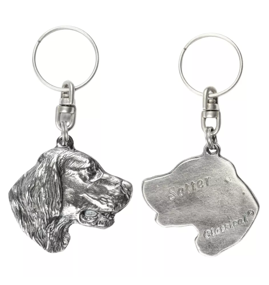 English Setter, Englischer Setter - Versilberte Hund Anhänger, Handtasche Dekoration, Rucksack-Anhänger von Art-Dog Marke