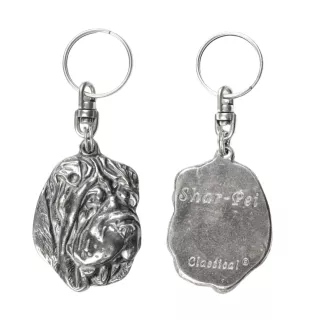 Shar-Pei - Silver-plated dog pendant, handbag decoration, backpack pendant by Art-Dog brand