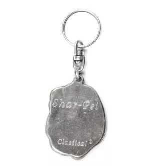 Shar-Pei - Silver-plated dog pendant, handbag decoration, backpack pendant by Art-Dog brand