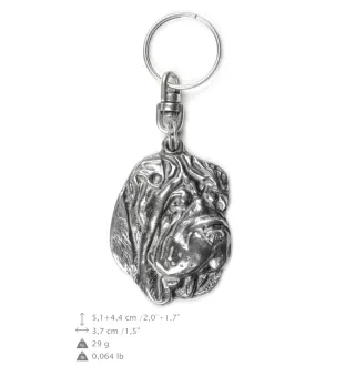 Shar-Pei - Silver-plated dog pendant, handbag decoration, backpack pendant by Art-Dog brand