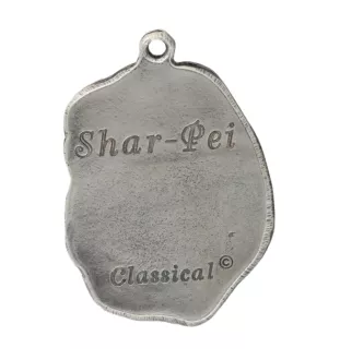 Shar-Pei - Silver-plated dog pendant, handbag decoration, backpack pendant by Art-Dog brand