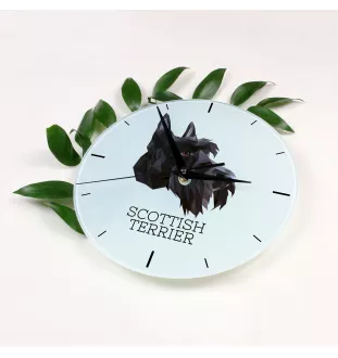 Scottish terrier, Aberdeen Terrier, Scottie, Aberdeenie - geometric wall clock with a picture and the brand name Art-Dog