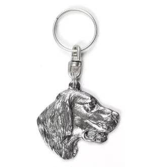 English Setter, Englischer Setter - Versilberter Anhänger mit einem Hund in einer dekorativen Box, Handtaschenschmuck, Rucksackanhänger der Marke Art-Dog