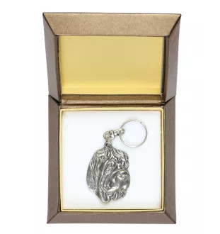 Shar-Pei - Silver-plated pendant with a dog in a decorative box, handbag decoration, backpack pendant by Art-Dog brand