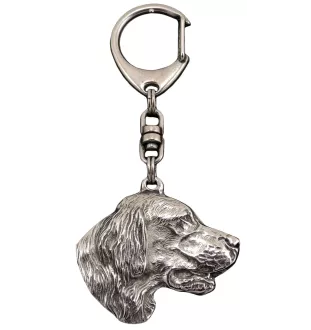 English Setter, Englischer Setter - Versilberter Schlüsselanhänger mit Hund in einer Geschenkbox, Handtaschenschmuck, Rucksackanhänger der Marke Art-Dog