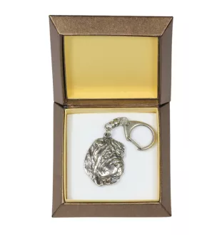 Shar-Pei - Versilberter Schlüsselanhänger mit Hund in einer Geschenkbox, Handtaschenschmuck, Rucksackanhänger der Marke Art-Dog
