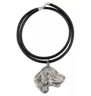 Setter anglais, Setter laverack - collier avec un chien, pendentif en plaqué argent pour les fans de chiens, bijoux uniques de la marque Art-Dog