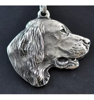 Setter anglais, Setter laverack - collier avec un chien, pendentif en plaqué argent pour les fans de chiens, bijoux uniques de la marque Art-Dog