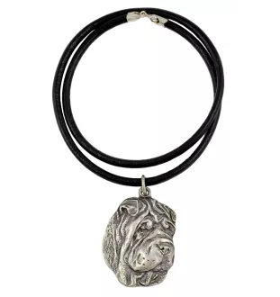 Shar Pei - Halskette mit Hund, versilberter Anhänger für Hundefans, einzigartiger Schmuck der Marke Art-Dog
