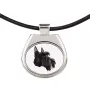 Scottish terrier, Aberdeen Terrier, Scottie, Aberdeenie - necklace with a geometric design and the inscription "Art-Dog"