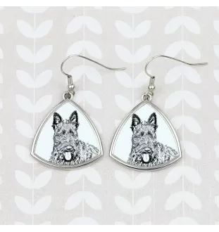 Terrier écossais, Scottish terrier - boucles d'oreilles avec chien, boucles d'oreilles pendantes avec photo, bijoux personnalisés avec impression de la marque Art-Dog