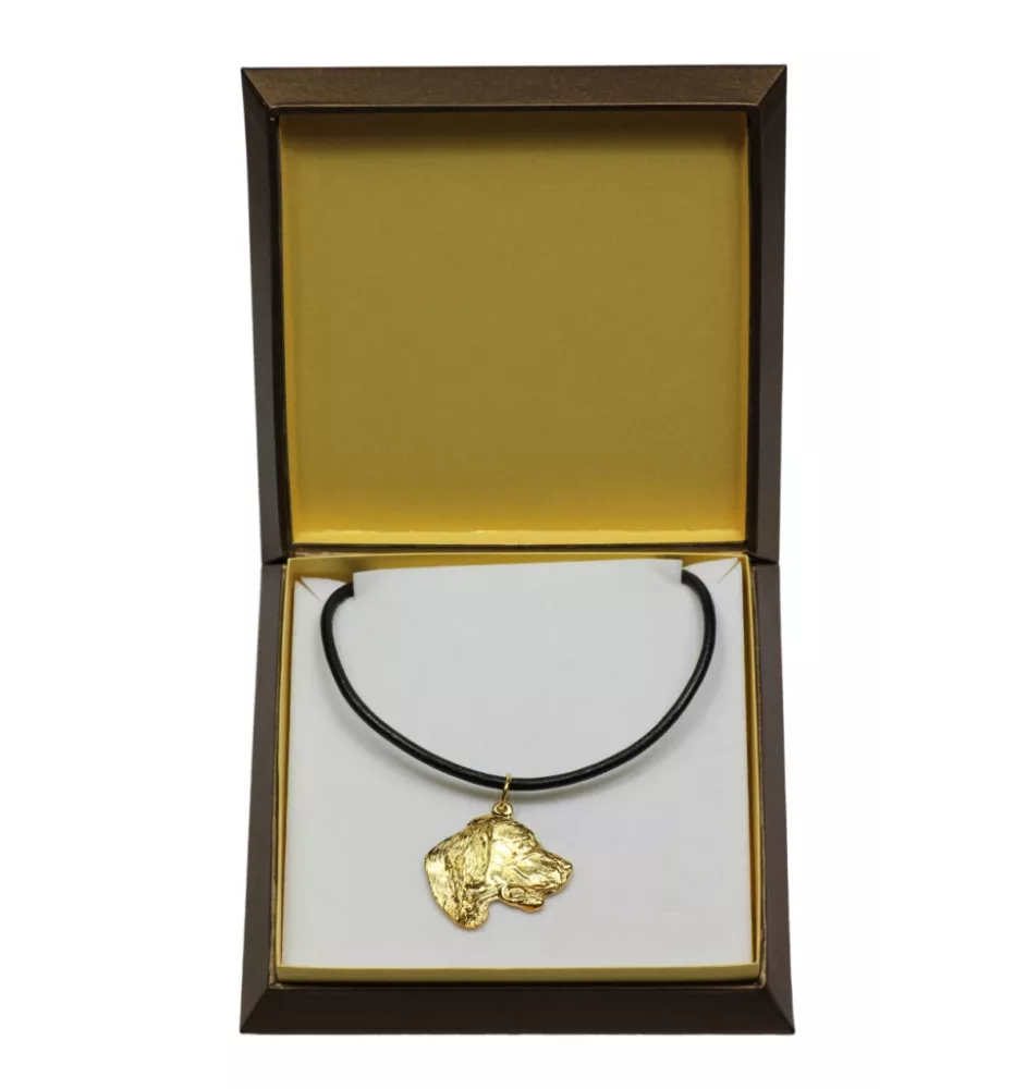 Setter anglais, Setter laverack - Collier de chien dans une boîte cadeau, pendentif plaqué or pour les fans de chiens, bijoux remarquables par Art-Dog