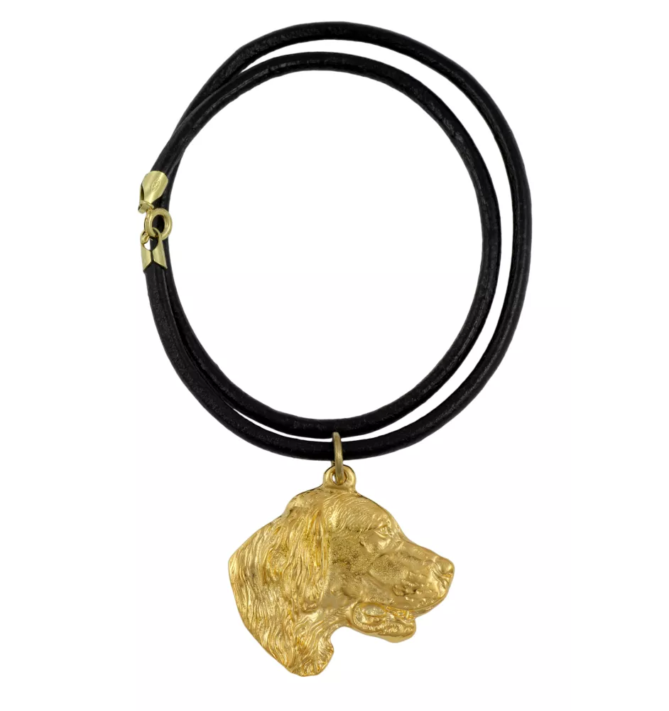 English setter, Lawerack, Laverack - Dog necklace, gold-plated pendant for dog fan, unique jewellery by Art-Dog brand