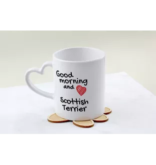 Scottish terrier, Aberdeen Terrier, Scottie, Aberdeenie - cup with a dog, adorable cup with a heart-shaped handle, universal gift from the Art-Dog brand