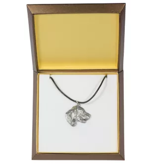 English setter, Lawerack, Laverack - Dog necklace in gift box, silver-plated locket for dog fan, striking pendant by Art-Dog brand